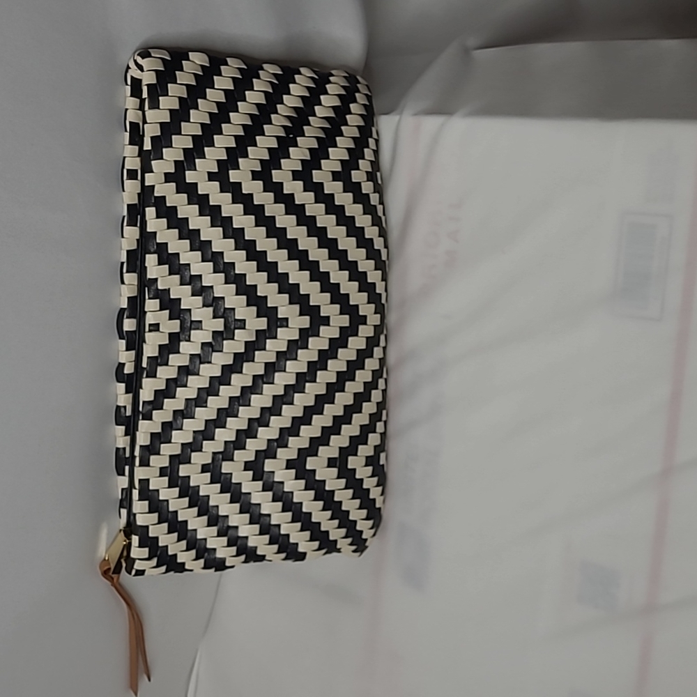 Christopher Kon Woven Leather Rare Clutch Black&White - New